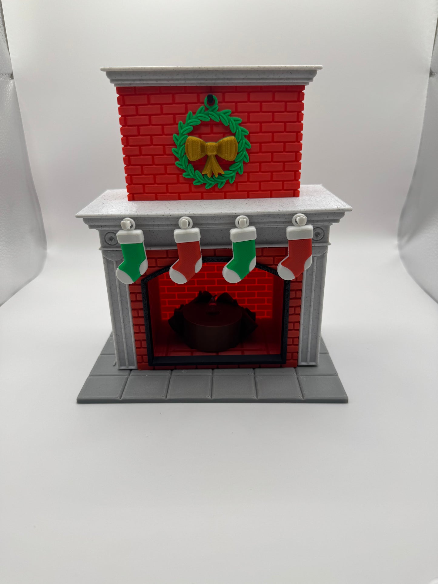 christmas light up fire place