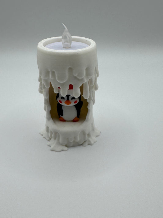 penquin light up candle